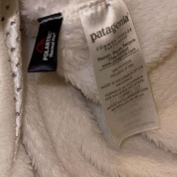 Patagonia Re-Tool Snap-T Polartec Fleece Pullover Ivory Women’s Sz L - Picture 10 of 10